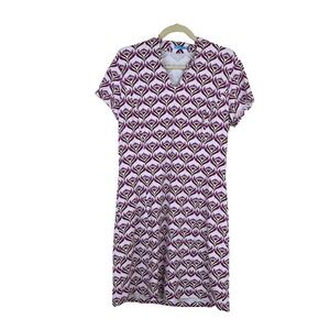 J McLaughlin Womens Catalina Cloth Sheath‎ Dress Size L Geometric Abstract Artsy